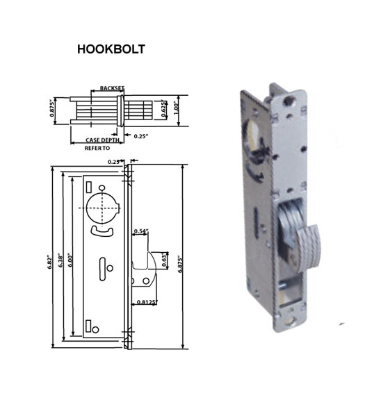 Mortise Lock Hookbolt