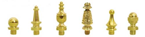 solid brass hinge finials