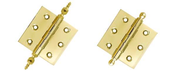 solid brass hinges with finials