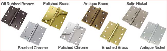 door hinge finishes available