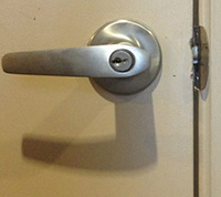 Door with no Latch Guard Installed