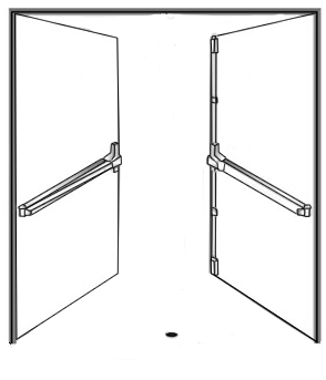 Rim Device on a Double Door with No Mullion