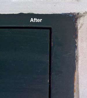 after picture of sagging door