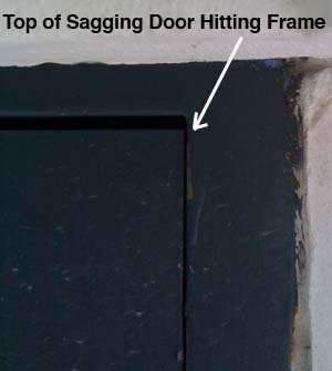 sagging door before picture