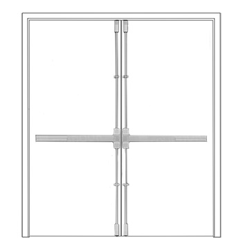 Vertical Rod Installed on Double Door