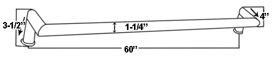 60 inch Stainless Round Offset Pull Size
