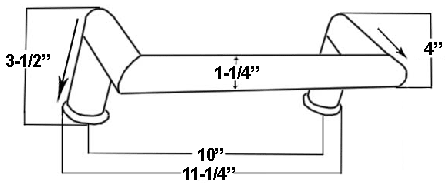 10 inch Stainless Round Offset Pull Size
