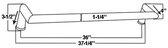 36 inch Stainless Round Offset Pull Size