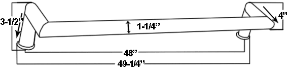 48 inch Stainless Round Offset Pull Size