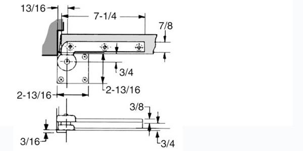 ABH 0117 Interior Door Pivot Set Size