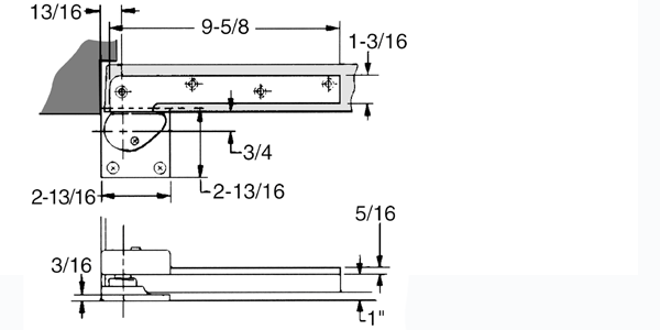 ABH 0147 Heavy Door Pivot Set Size
