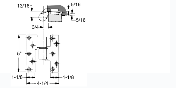 ABH 019 Heavy Door Intermediate Pivot Set Size