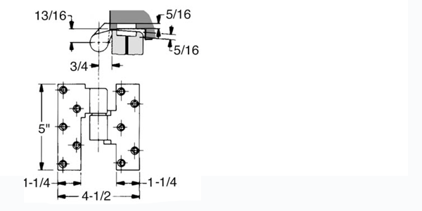 ABH L019 EXTRA Heavy Door Intermediate Pivot Set Size