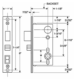 Acorn Mortise Lock Specifications
