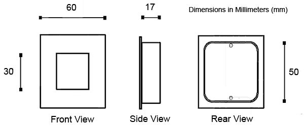 Modern Square Flush Door Pull Dimensions