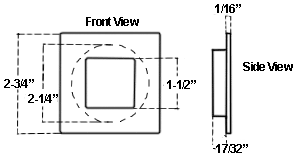Canaropa JNF-223-70 Stainless Steel Flush Pull Dimensions