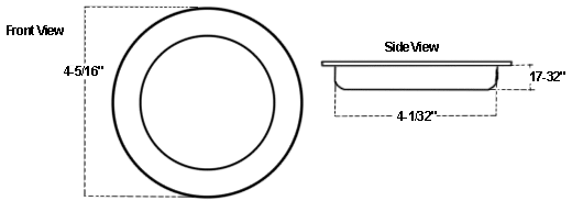 JNF FP-225-110-630 Stainless Steel Flush Pull Dimensions