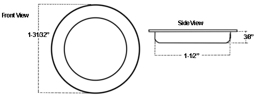 Canaropa JNF-225-50 Stainless Steel Flush Pull Dimensions