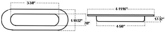 Canaropa JNF-227 Stainless Steel Flush Pull Dimensions