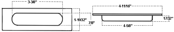 Canaropa JNF-228 Stainless Steel Flush Pull Dimensions