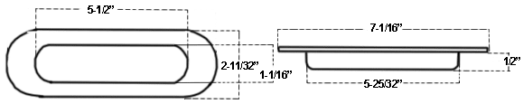 Canaropa JNF-312 Stainless Steel Flush Pull Dimensions