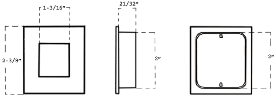Canaropa FPC404-60 Stainless Steel Flush Pull Dimensions