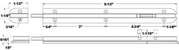 10 Inch Stainless Barrel Bolt Specifications