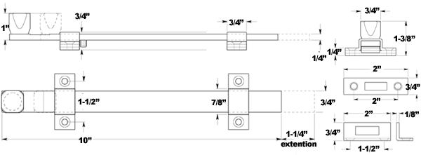 Deltana 10SSB 10 Inch Stainless Door Bolt Specifications