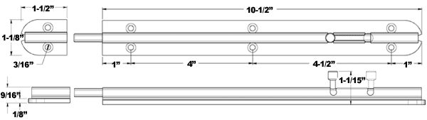 12 Inch Stainless Barrel Bolt Specifications