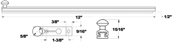 12 Inch Contemporary Door Bolt Specifications