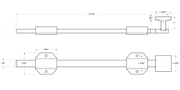 Deltana 12SBM 12 Inch Modern Surface Bolt Specifications