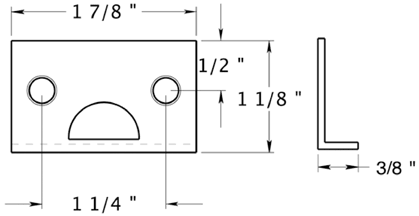 Deltana 178AST Angle Strike Plate Size