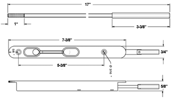 Deltana 18EFBZ 18 Inch Flush Bolt Specifications