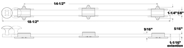 Deltana 18SB 18 Inch Surface Bolt Specifications
