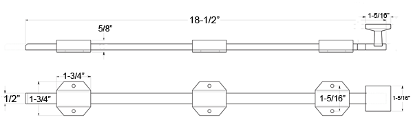 Deltana 18SBM 18 Inch Modern Surface Bolt Specifications