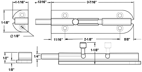 4 Inch Stainless Barrel Bolt Specifications