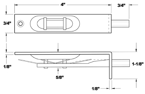 Deltana 4FBS 4 Inch Flush Bolt Specifications