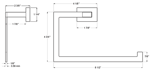 Deltana 55D2008 Towel Bar Specifications