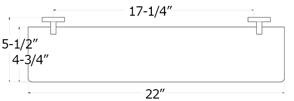 Deltana 55D2015 22 Inch Modern Glass Shelf Specifications