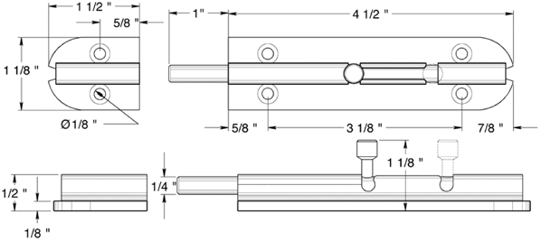 6 Inch Stainless Barrel Bolt Specifications