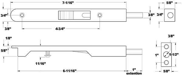 Deltana 7FBR 7 Inch Flush Bolt Specifications