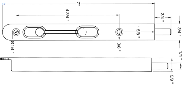 Deltana 7FBZ 7 Inch Flush Bolt Specifications