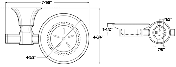 Deltana 88SD 88 Series Soap Holder with Glass Specifications