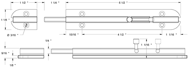 8 Inch Stainless Barrel Bolt Specifications
