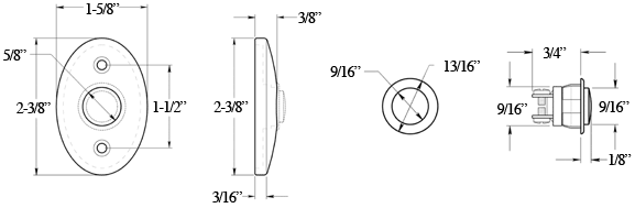 Deltana BBC20 Oval Bell Button Specifications