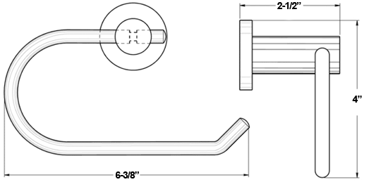 Deltana BBN2001 Toilet Paper Holder Specifications