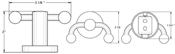 Deltana BBN2010 Nobe Double Robe Hook Specifications