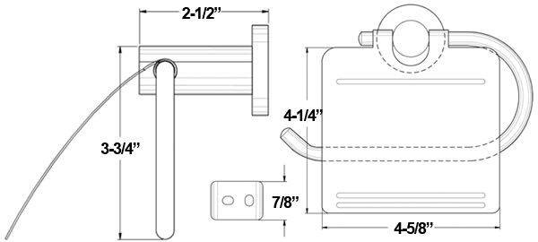 Deltana BBN2011 Nobe Toilet Tissue Holder With Cover Specifications