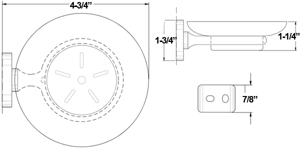 Deltana BBN2012 Soap Holder with Glass Specifications
