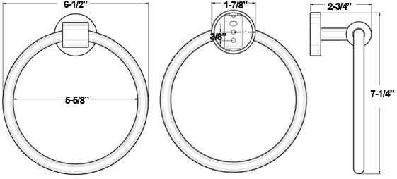 Deltana BBS2008 Towel Ring Specifications